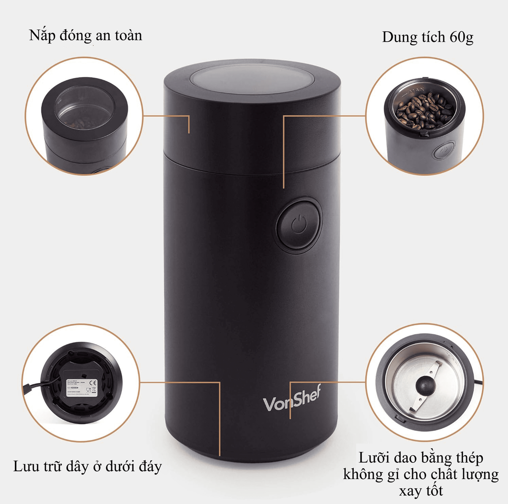 Máy xay hạt cà phê cầm tay Vonshef