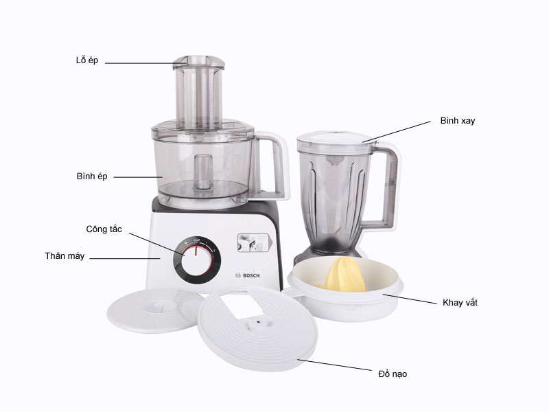 Máy làm bếp đa năng Bosch Styline MCM 4100 800W có hơn 35 chức năng làm bếp khác nhau