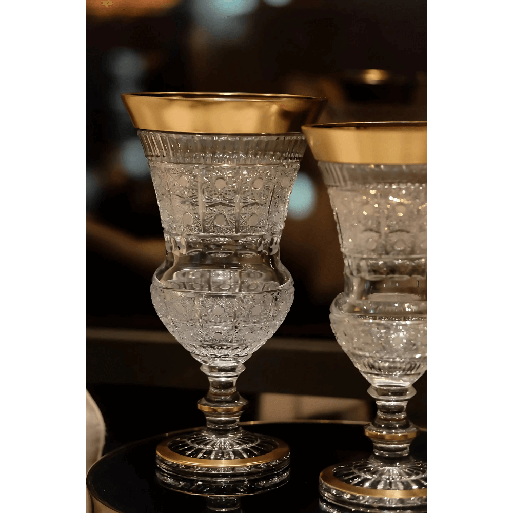 Lọ hoa cúp pha lê khảm vàng Arcade 35,5cm