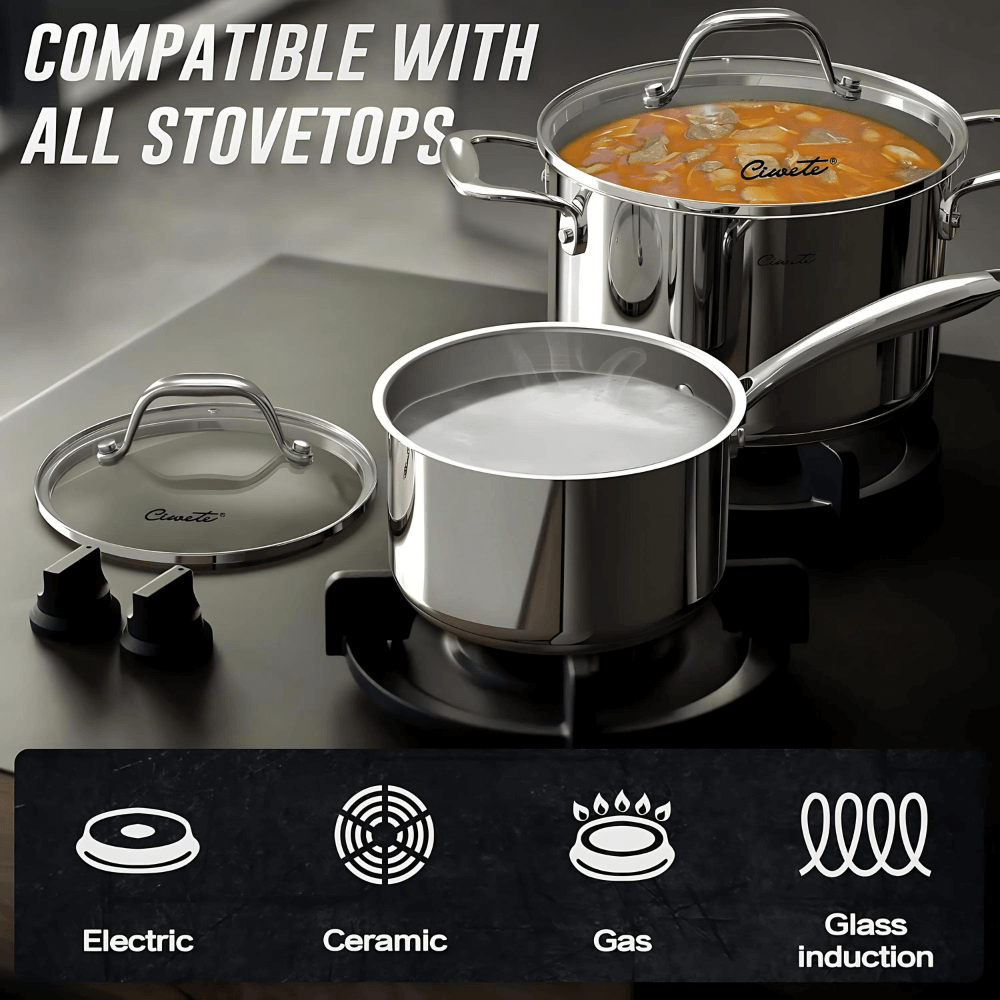 Bộ nồi inox cao cấp Ciwete 6 món