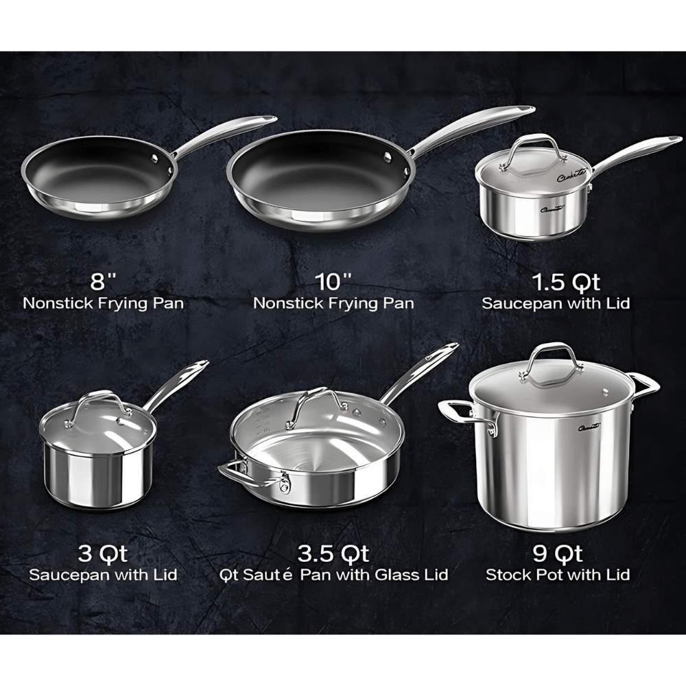 Bộ nồi inox cao cấp Ciwete 6 món