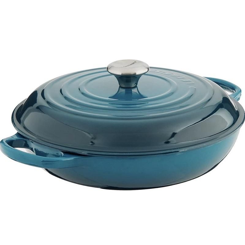 Nồi gang Le Creuset Gourmet Profit 30cm màu xanh deep teal