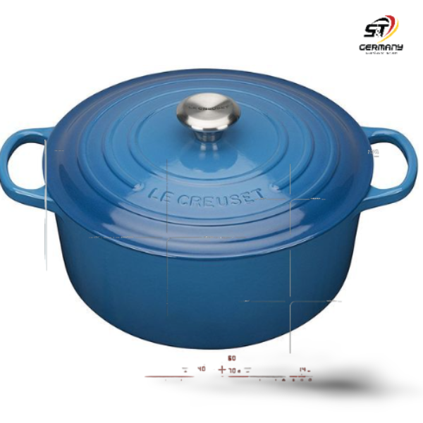 Nồi gang tròn Le Creuset 20cm màu xanh lam deep teal