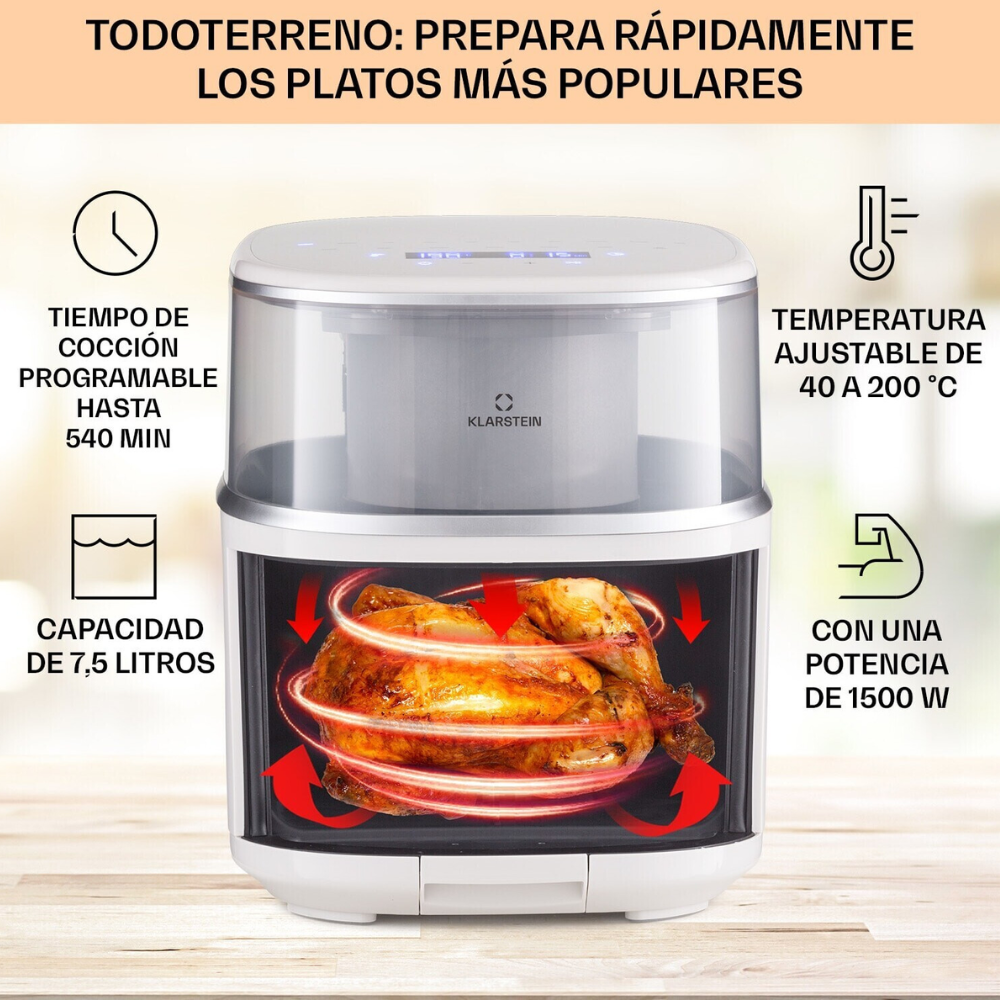 Nồi chiên hơi nước Air Bloom KLARSTEIN 7.5L màu trắng