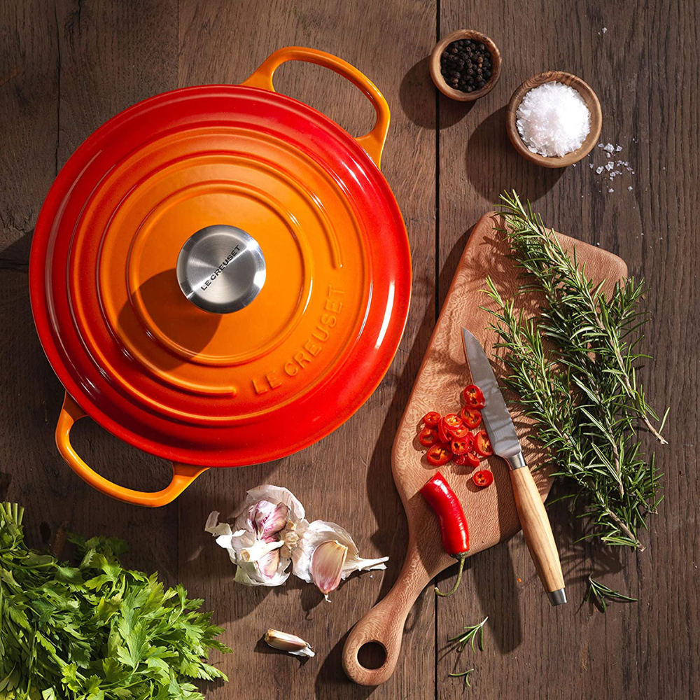 Nồi gang tròn Le Creuset 18cm màu cam nội địa Đức