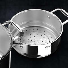 Bộ nồi inox cao cấp Ciwete 7 món có xửng hấp kèm chảo chống dính