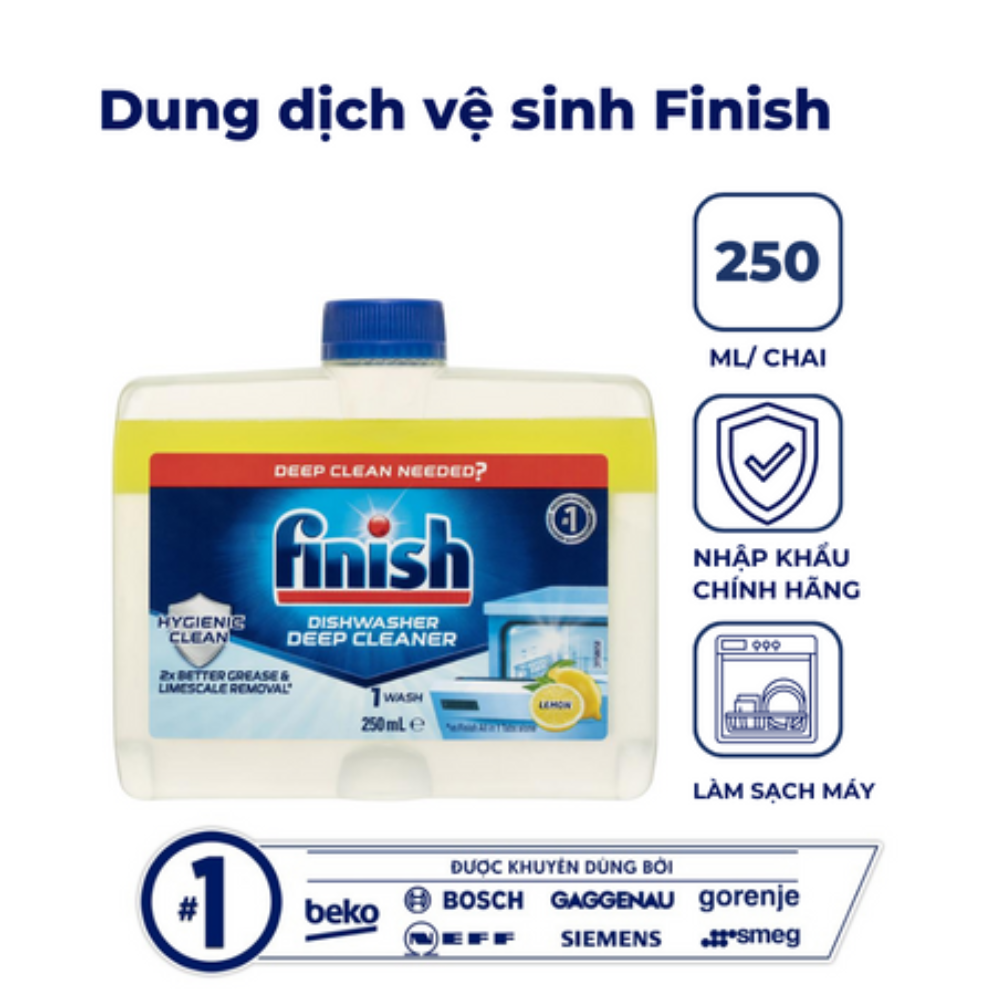 Nước vệ sinh máy rửa bát Finish 250ml hương chanh nội địa Đức