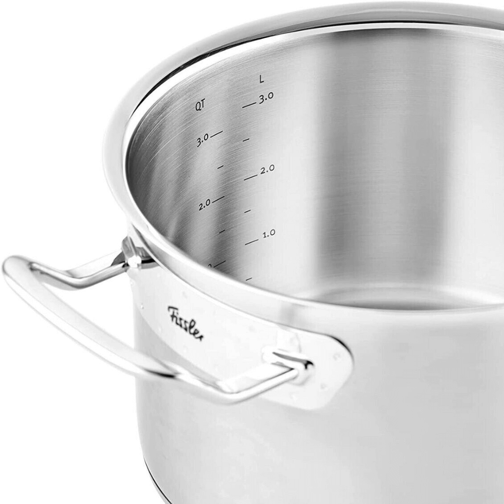 Bộ nồi Fissler Profi 5 món vung thép kèm quánh và chảo 2 quai 28cm made in Germany