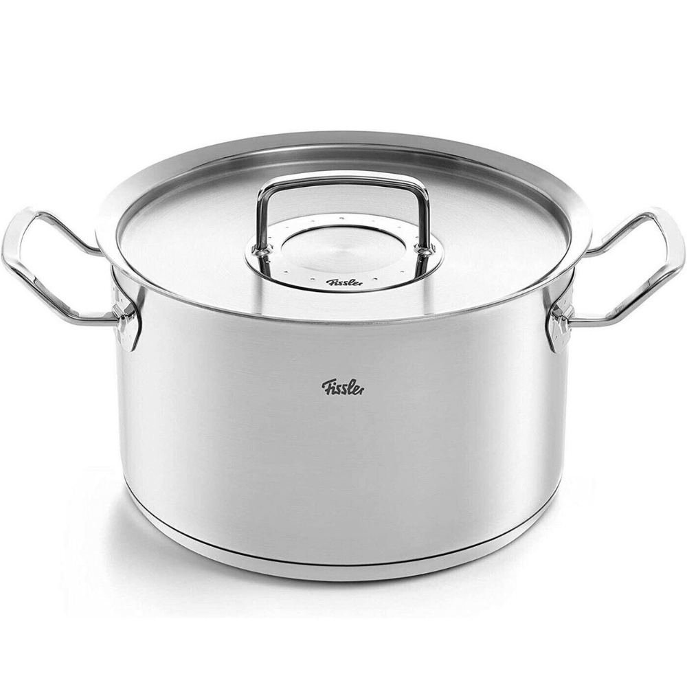 Bộ nồi Fissler Profi 5 món vung thép kèm quánh và chảo 2 quai 28cm made in Germany