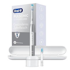 Bàn chải điện cao cấp ORAL-B Pulsonic Slim Luxe 4500 kèm hộp đựng du lịch màu bạch kim