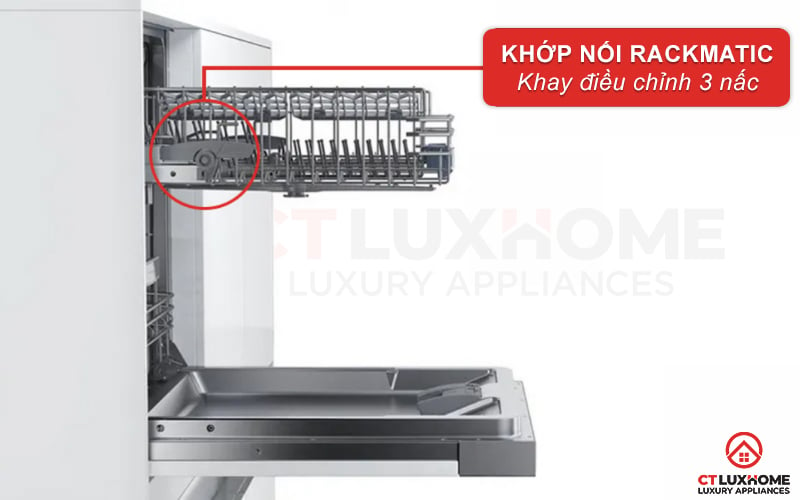 Hệ thống Rackmatic trong máy rửa bát Bosch SMS6ZCW00E