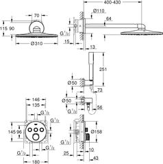 Sen âm tường Grohe 34705000 bát tròn