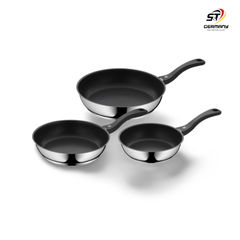 Set 3 chảo chống dính WMF Devil 20 + 24 + 28cm cán nhựa nội địa Đức