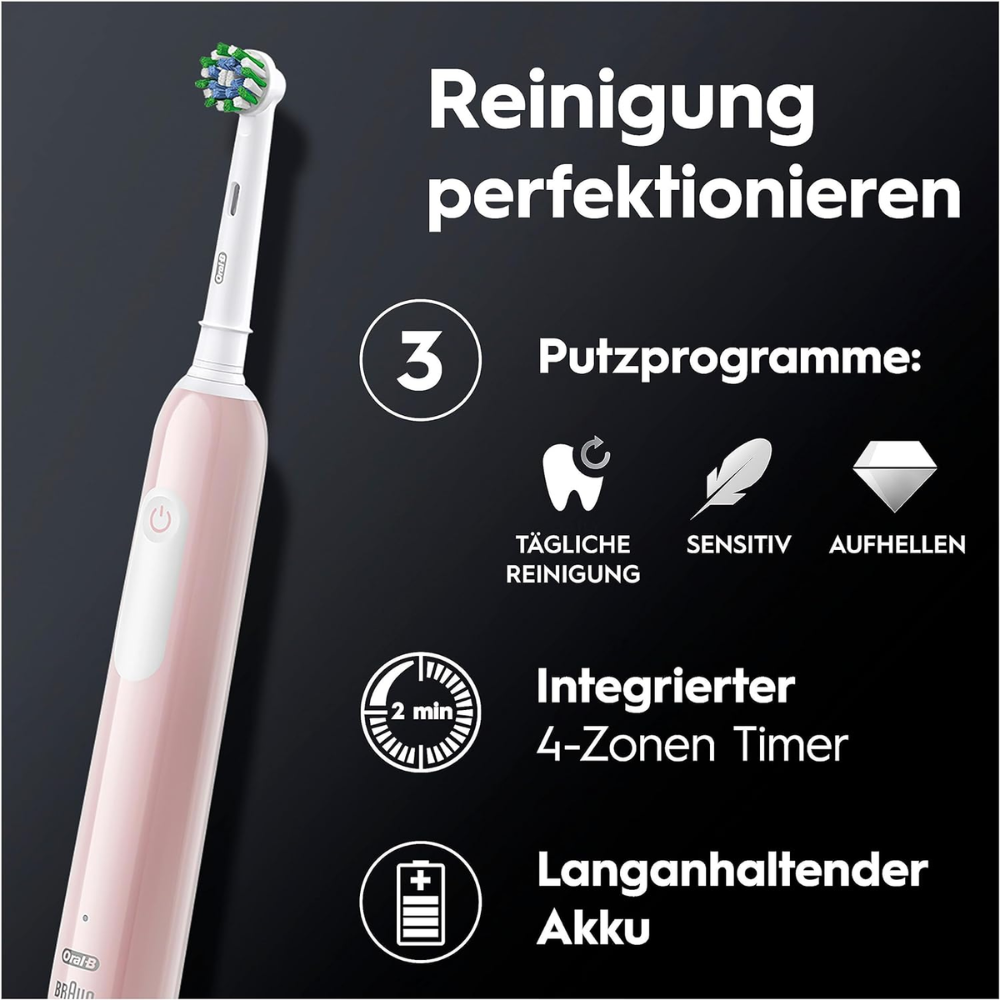 Set 2 bàn chải điện ORAL-B Pro 1 màu đen và hồng