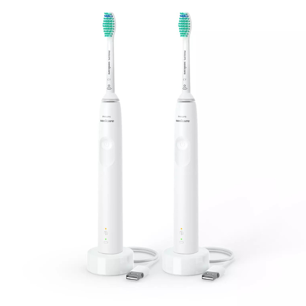 Set 2 bàn chải điện Philips HX3675/13 series 3100 màu trắng