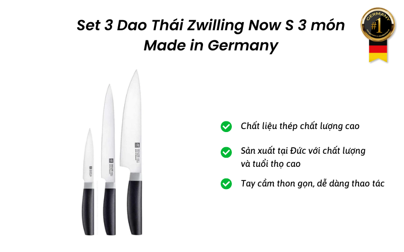 Set 3 Dao Thái Zwilling Now S 3 món Made in Germany