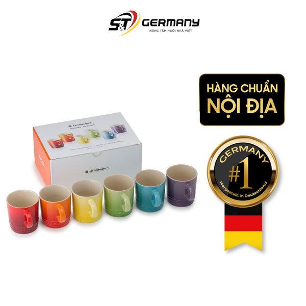 Set 6 cốc Lecreuset cầu vồng 100ml nội địa Đức