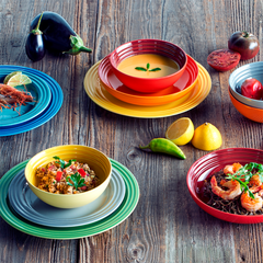 Set 6 đĩa Lecreuset cầu vồng 22 cm