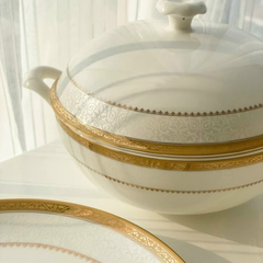 Set bát sứ Imperial 50 món hoa văn viền vàng hoàng gia Anh