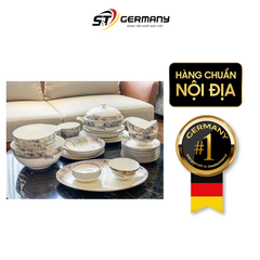 Set bát sứ Imperial 50 món xanh ngọc dây vàng