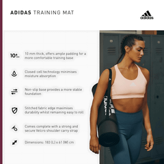 Thảm tập Yoga Adidas màu đen viền xanh dương