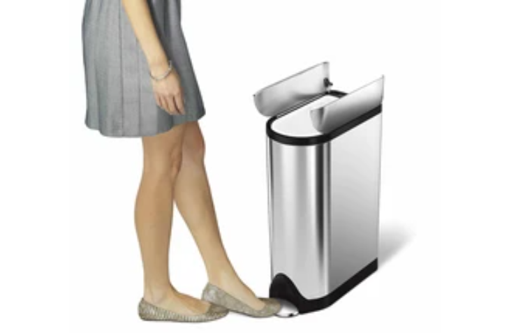 Thùng rác cánh bướm simplehuman 18 lít