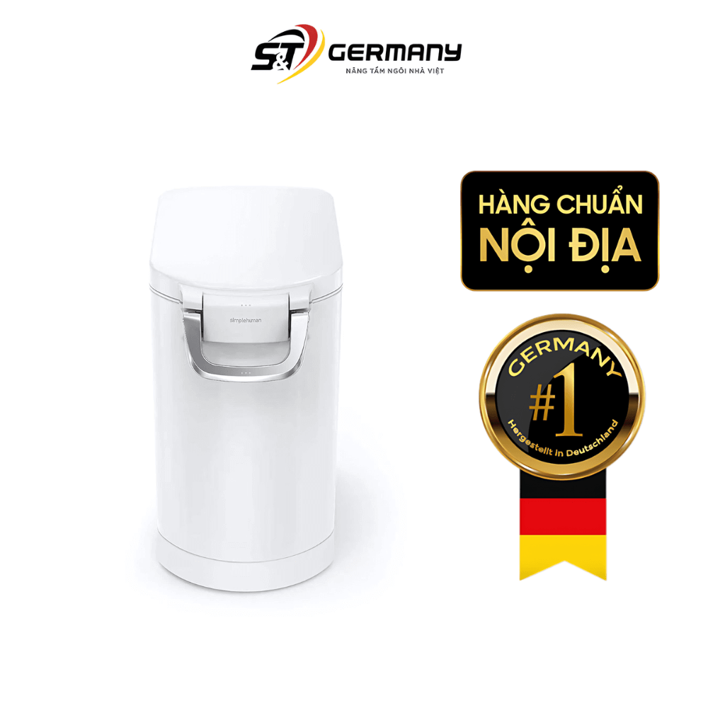Thùng gạo cao cấp Simplehuman 25L màu trắng