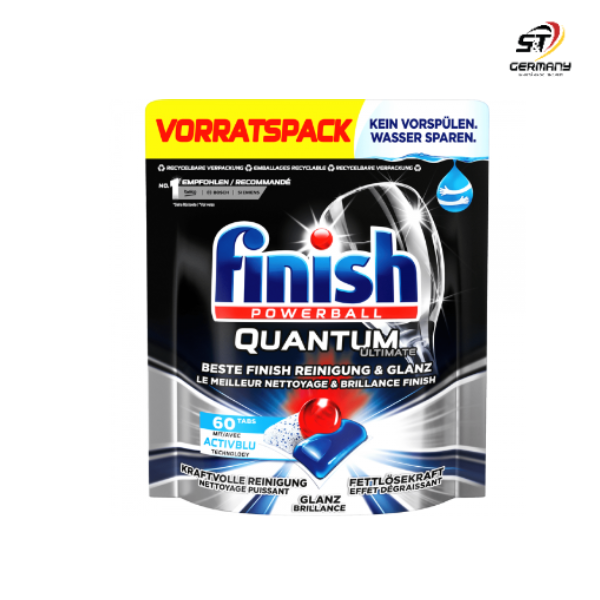 Viên Rửa Chén Bát Finish Quantum Ultimate Túi 60 Viên (túi đen)