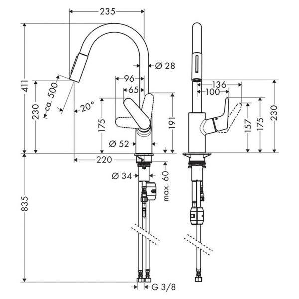 Vòi bếp Hansgrohe focus 240 31815000