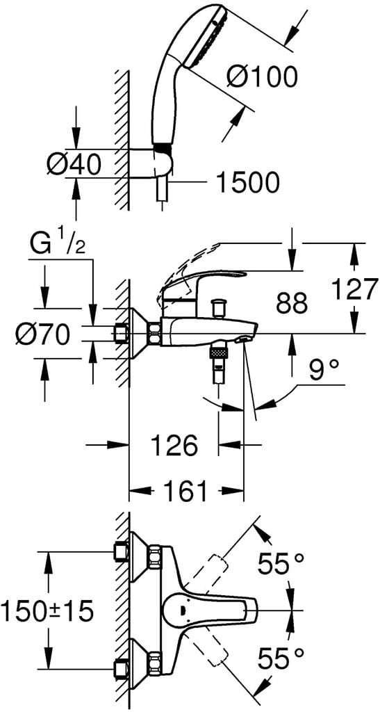 Vòi sen đơn Grohe 3330220A