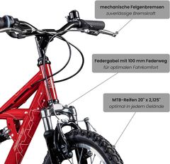 Xe đạp trẻ em Galano FS180 ( đỏ đen)