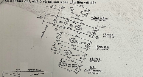 nhà đường Nguyễn Thông, DT 6.5x26m, công nhận 170m², 1 hầm, 5 tầng, giá 44 tỷ.