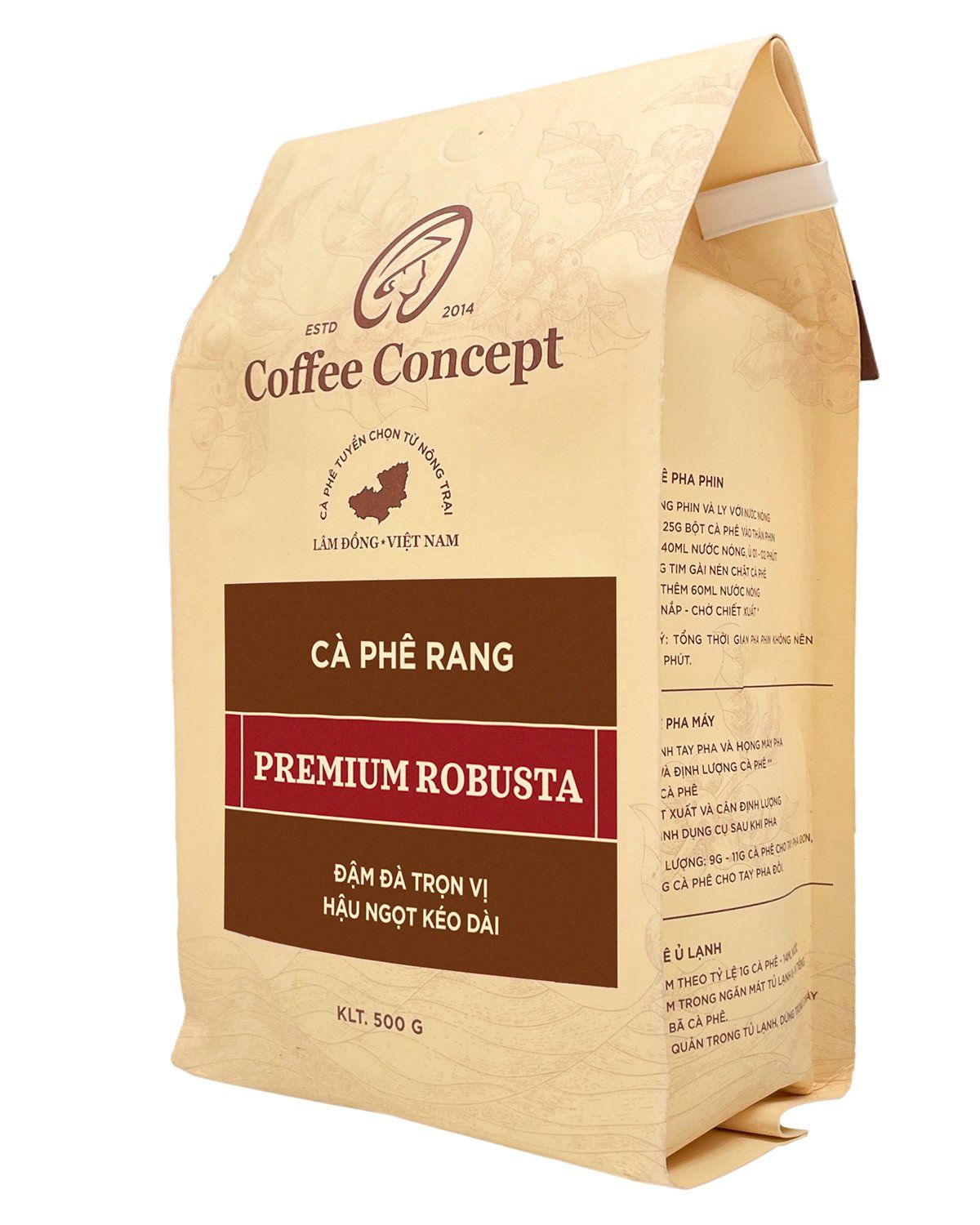  Cà phê rang PREMIUM ROBUSTA - Gói 250G/500G 