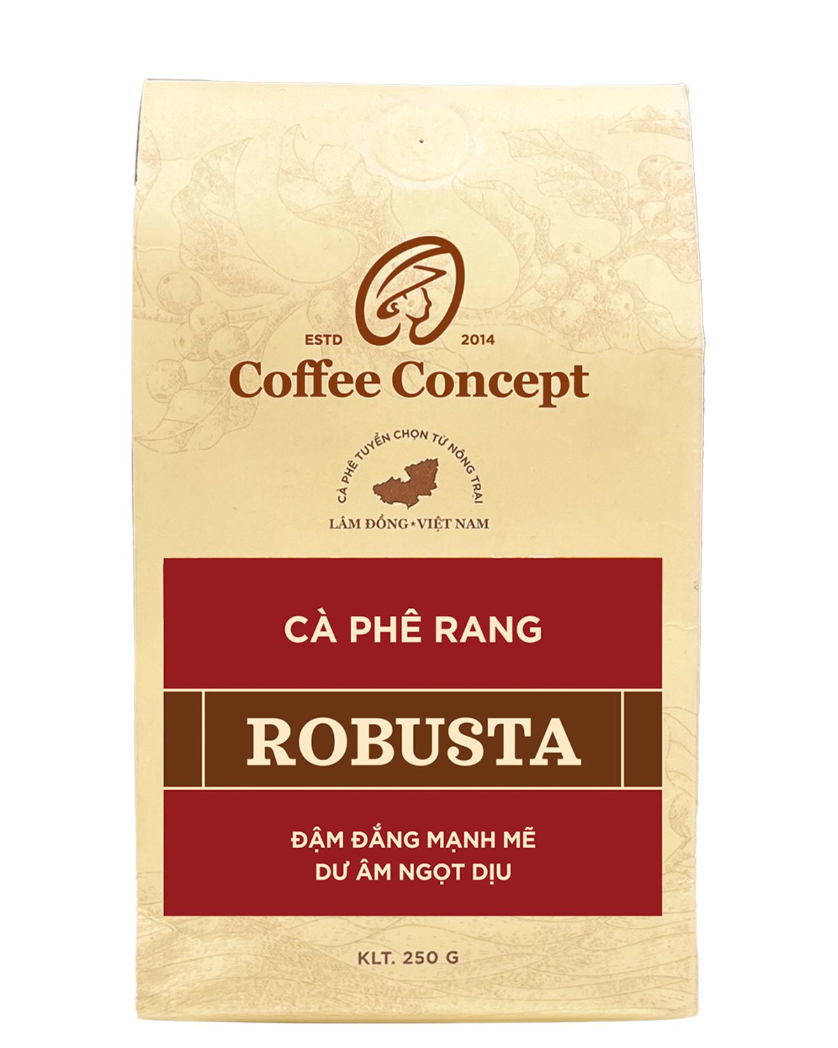  Cà phê rang ROBUSTA - Gói 250G/500G 