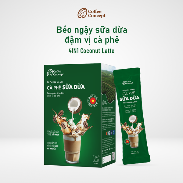  4IN1 Coconut Latte - Cà Phê Sữa Dừa Hòa Tan 4IN1 