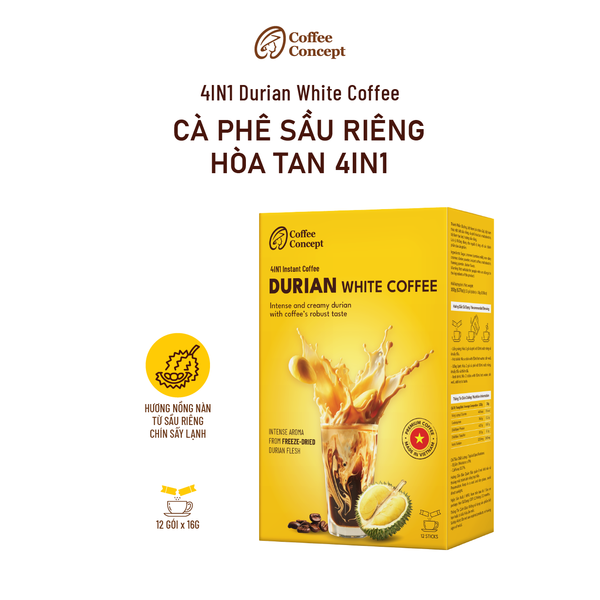  4IN1 Durian White Coffee - Cà Phê Sầu Riêng Hòa Tan 4IN1 