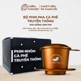  Phin pha cà phê màu Đồng Ánh Kim 