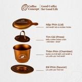  Phin pha cà phê màu Đồng Ánh Kim 
