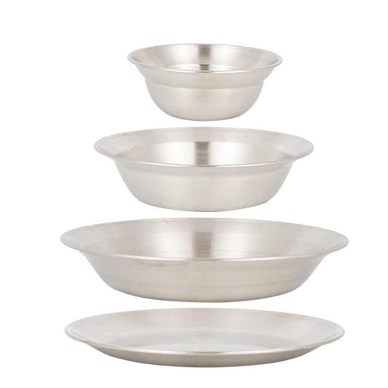 Set bát đĩa inox 201 4 món cá nhân Sola – Du mục Camping