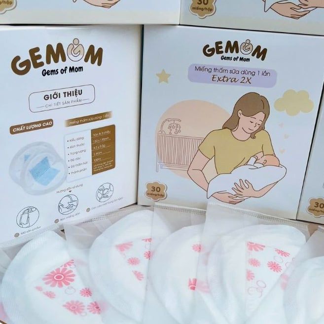  Miếng Thấm Sữa Dùng 1 Lần Gemom (Hộp 30 cái) 