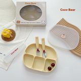  Khay Silicon Coco Bear 4 Ngăn Có Nắp 