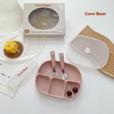  Khay Silicon Coco Bear 4 Ngăn Có Nắp 