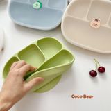  Khay Silicon Coco Bear 4 Ngăn Có Nắp 