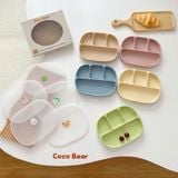  Khay Silicon Coco Bear 4 Ngăn Có Nắp 