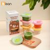  Set 3 Hộp Trữ Đông Thủy Tinh Có Vạch Chia Misan (200ml) 