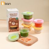  Hộp Tròn Trữ Đông Thủy Tinh Có Vạch Chia (200ml) 