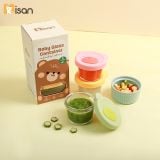  Set 3 Hộp Trữ Đông Thủy Tinh Có Vạch Chia Misan (200ml) 