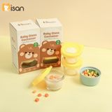  Set 3 Hộp Tròn Trữ Đông Thủy Tinh Có Vạch Chia (110ml) 