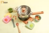  Set 3 Hộp Trữ Đông Thủy Tinh Có Vạch Chia Misan (200ml) 