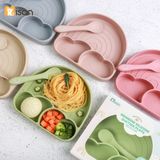  Khay Silicone Cầu Vồng Kèm Thìa Misan 